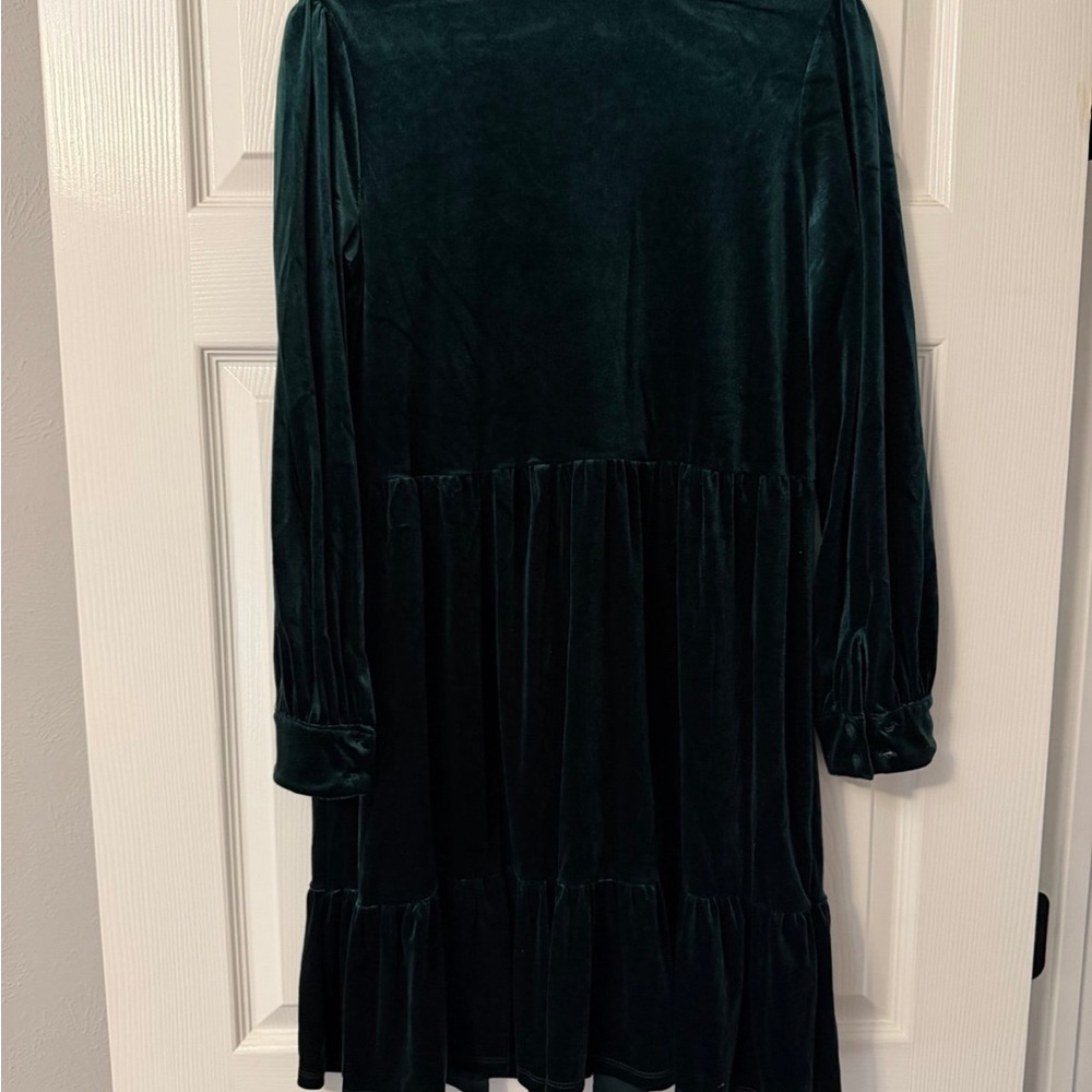 Sandra Darren Emerald Green Velvet Dress Women’s M - Picture 2 of 3